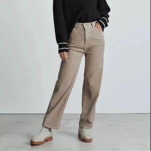 Everlane Way High Moleskin Pant Tan Size 6